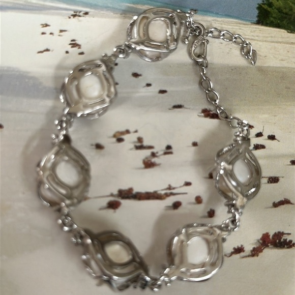 18k GP freshwater pearls bracelet - Picture 3 of 5